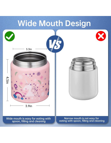 Tarro de Comida Térmico Okinoy Unicornio Rosa 0.5L Aislado