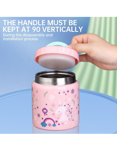 Tarro de Comida Térmico Okinoy Unicornio Rosa 0.5L Aislado