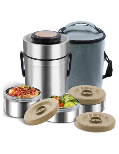 Termo de Comida 67 oz YRPOMJV Aislante 3 Capas Plata