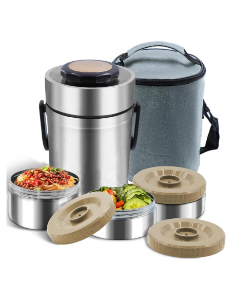 Termo de Comida 67 oz YRPOMJV Aislante 3 Capas Plata