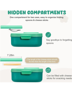 Caja de Almuerzo Bento BOSEDSANG con Termo 12oz y 4 Compartimentos 2