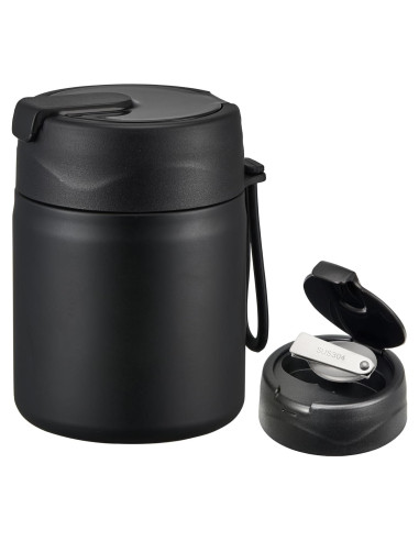Termo de Sopa Howeemo 502 ml Acero Inoxidable Aislado Negro