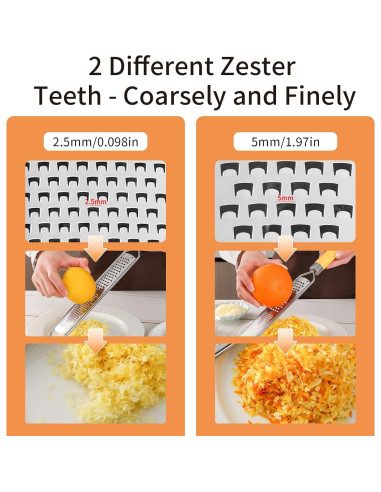 Rallador de Limón y Queso NECOOKS de Acero Inoxidable 2 en 1