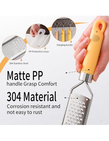 Rallador de Limón y Queso NECOOKS de Acero Inoxidable 2 en 1