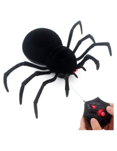 Araña RC Realista Tipmant con Control Remoto - Pelo Negro