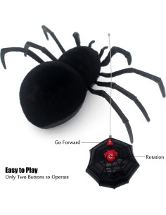 Araña RC Realista Tipmant con Control Remoto - Pelo Negro 2