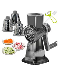 Rallador de Queso Rotativo Dachenus con Base de Succión Gris