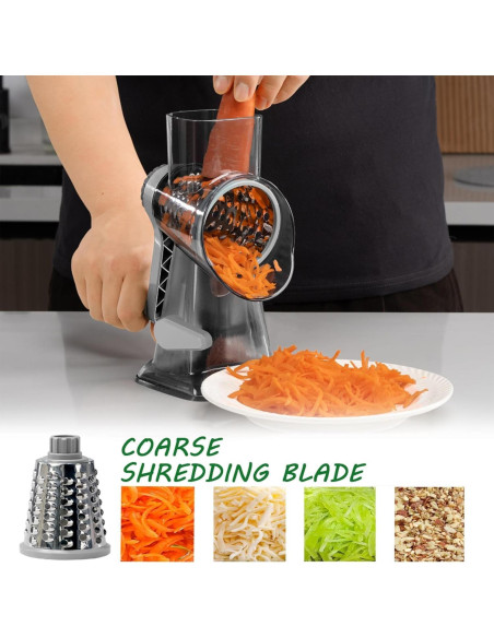 Rallador de Queso Rotativo Dachenus con Base de Succión Gris