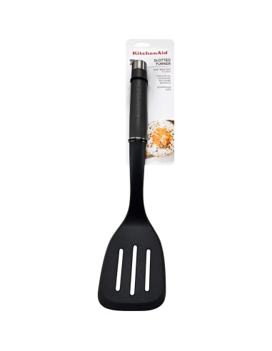 Cuchara Ranurada de Nylon KitchenAid 22.1x8.6cm Negro Mate