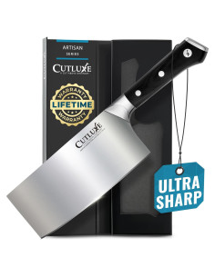 Cuchillo Cleaver Cutluxe 17.78 cm Acero Alemán Mango Ergonómico