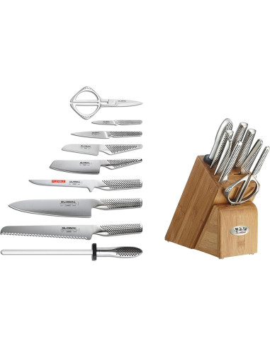 Juego de Cuchillos Global de 10 Piezas - Acero Inoxidable Japonés