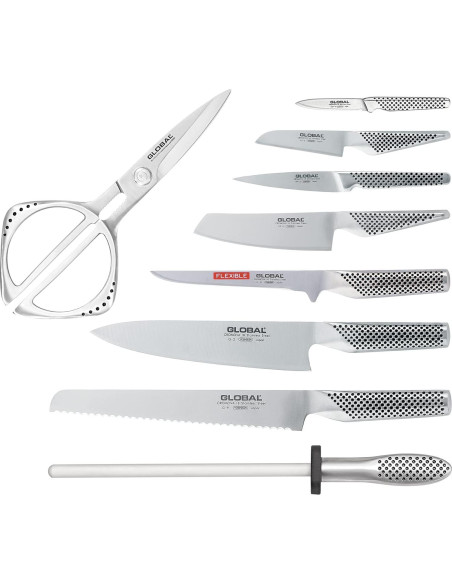 Juego de Cuchillos Global de 10 Piezas - Acero Inoxidable Japonés