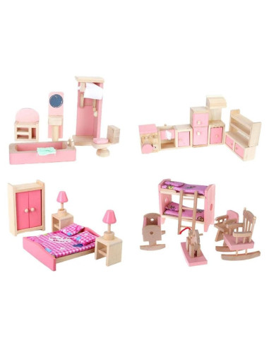 Set de Muebles de Madera NADOBA para Casa de Muñecas 4 Piezas