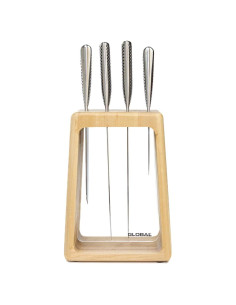Conjunto de Cuchillos Global G-79670 con Bloque de Arce 5 Piezas