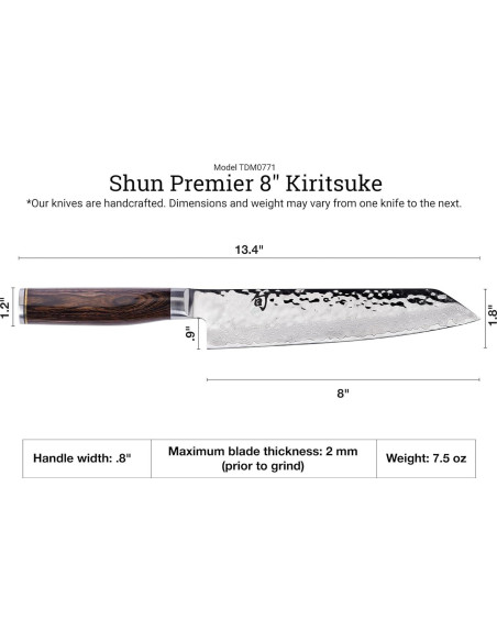 Cuchillo Kiritsuke Shun Premier 20.32 cm Acero Damasco Cuchillo Kiritsuke Shun Premier 20.32 cm Acero Damasco