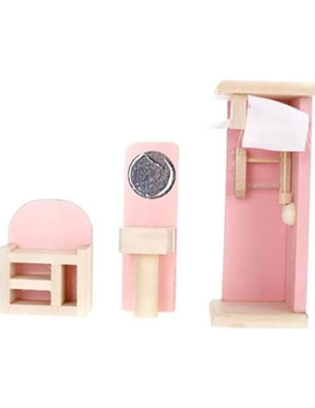 Set de Muebles de Madera NADOBA para Casa de Muñecas 4 Piezas