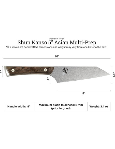 Cuchillo Multi-Prep Shun Kanso 12.7 cm Acero Inoxidable Cuchillo Multi-Prep Shun Kanso 12.7 cm Acero Inoxidable
