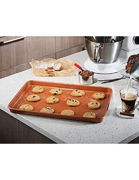 Juego de 2 bandejas para hornear Volar cobre antiadherente 27.9x40.6cm