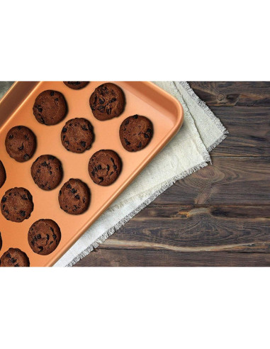 Juego de 2 bandejas para hornear Volar cobre antiadherente 27.9x40.6cm