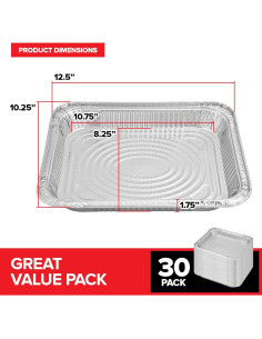 30 Bandejas de Aluminio Desechables 9x13 Stock Your Home 2
