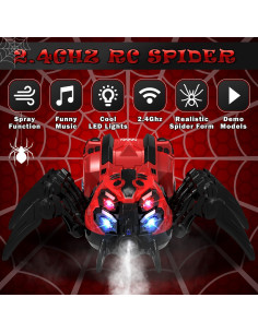 Juguete Araña Control Remoto GAIETYDIY Rojo 20.1x23.5cm 2