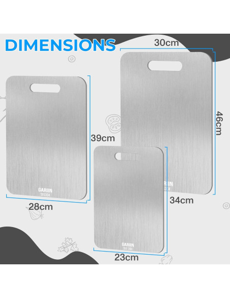 Tabla de Cortar de Titanio GARIIN 33x23cm Higiénica y Duradera