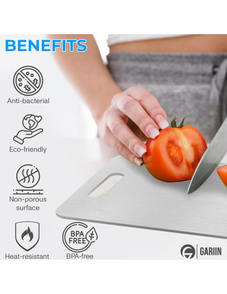 Tabla de Cortar de Titanio GARIIN 33x23cm Higiénica y Duradera