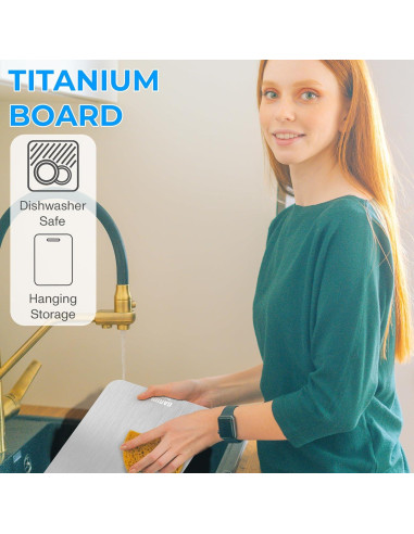 Tabla de Cortar de Titanio GARIIN 33x23cm Higiénica y Duradera