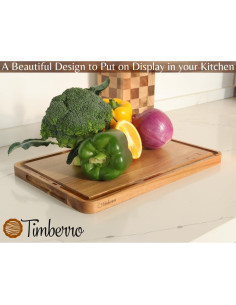 Tabla de Cortar de Madera de Acacia Timberro 38x25 cm con Canal 2