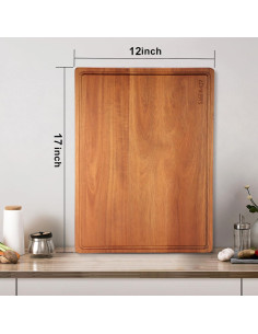 Tabla de Cortar de Madera de Acacia ADMKERS 43x30 cm con Canal 2