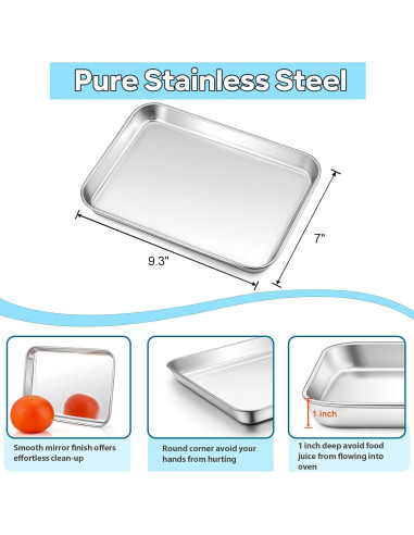 Sartén Mini TeamFar Acero Inoxidable 23 cm con Rejilla y Alfombrilla