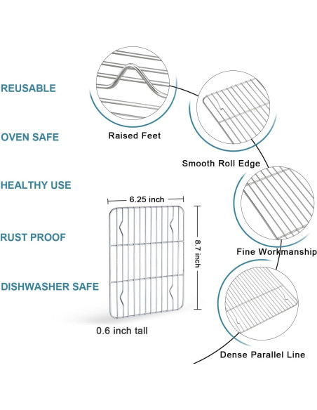 Sartén Mini TeamFar Acero Inoxidable 23 cm con Rejilla y Alfombrilla
