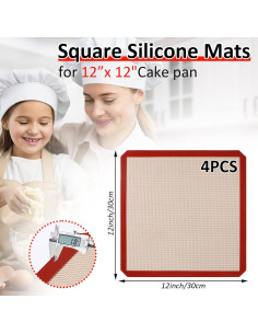 Paquete de 4 Tapetes de Silicona Reutilizables YEXEXINM 30.48 cm 2