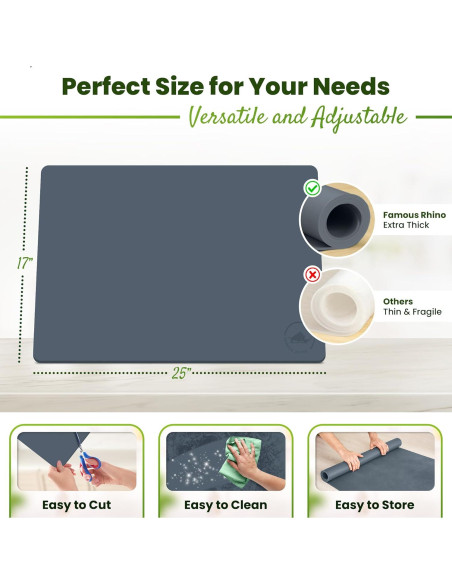 Alfombrilla de Silicona Gris 63.5x43.2cm Famous Dino