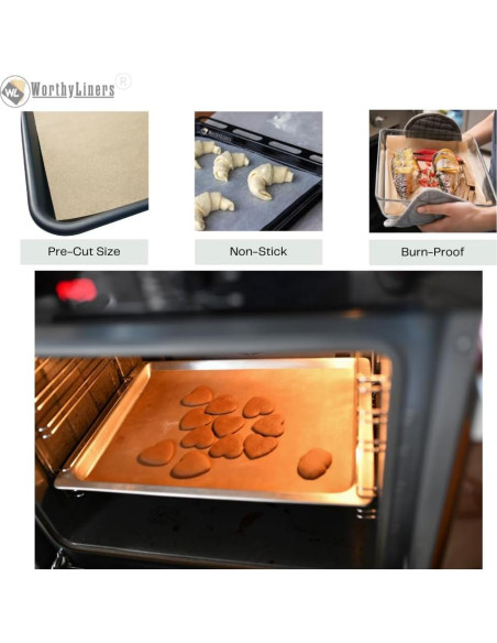 Papel Pergamino Natural Sin Blanquear Worthy Liners 33x46 cm 100 pcs