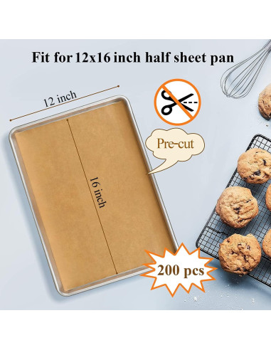 200 Hojas Papel Pergamino Sin Blanquear DISSKNIC 30.48x40.64 cm