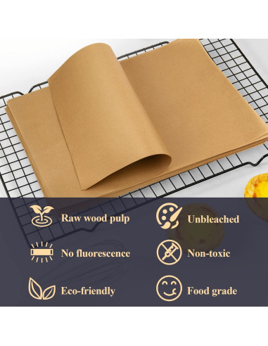 200 Hojas Papel Pergamino Sin Blanquear DISSKNIC 30.48x40.64 cm