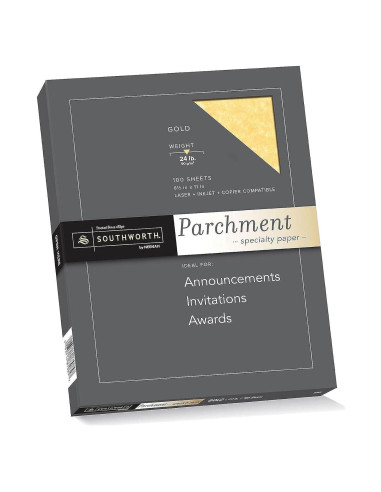 Papel Especial Parchment Southworth Dorado 21.6x27.9 cm 100 Hojas