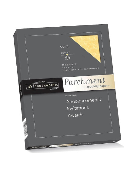 Papel Especial Parchment Southworth Dorado 21.6x27.9 cm 100 Hojas