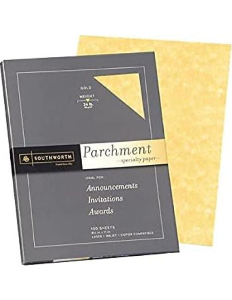 Papel Especial Parchment Southworth Dorado 21.6x27.9 cm 100 Hojas