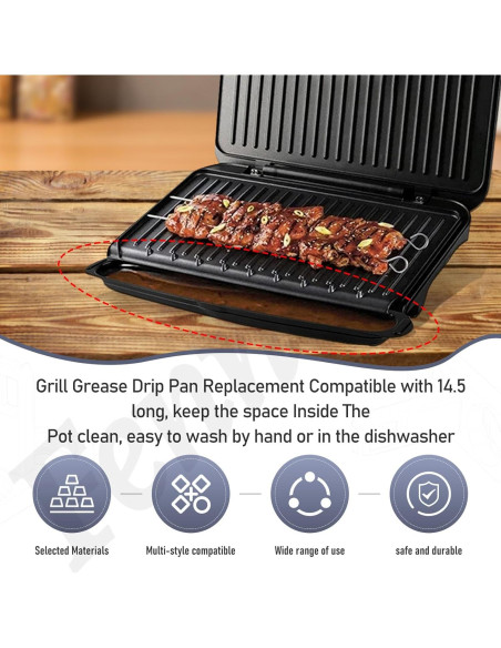 Bandeja de Goteo para Parrilla George Foreman 36.83 cm - 2 Pcs