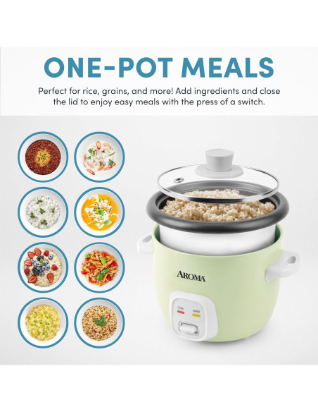 Cocedor de Arroz y Waffle Maker AROMA 4 Tazas 3-en-1