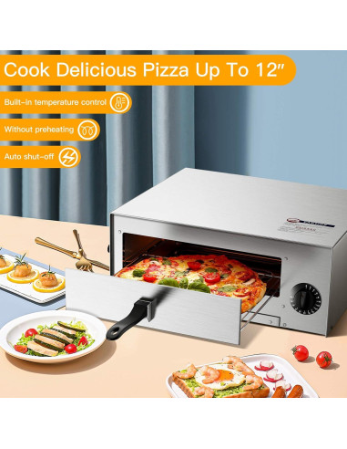 Horno de Pizza Eléctrico Costway 30.48 cm Acero Inoxidable