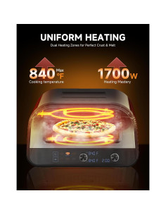 Horno de Pizza Eléctrico AMZCHEF 1700W 12" Acero Inoxidable 2