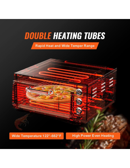 Horno de Pizza Eléctrico VEVOR 16" Acero Inoxidable 350C
