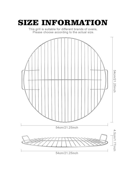 Rejilla de Cocina de Reemplazo Coolbird 56x56 cm para Parrillas Weber