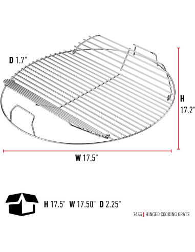 Rejilla de Cocina Plegable Weber 44.45 cm Acero Resistente