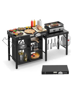 Mesa de Parrilla Plegable Leteuke 153.9x50.5cm para BBQ
