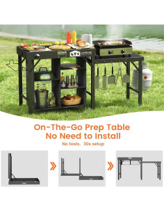 Mesa de Parrilla Plegable Leteuke 153.9x50.5cm para BBQ 2