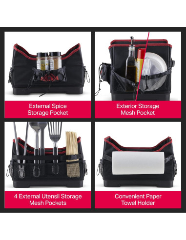 Caddy Grande para Parrilla Grillman - Organizador 42.5x27x24.5cm